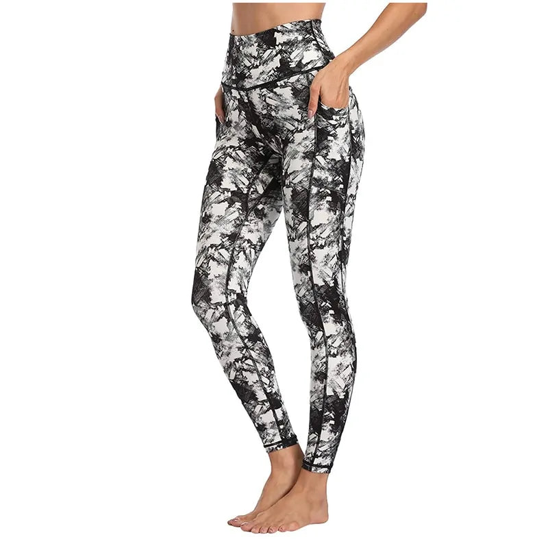 Women's High Waisted Camo Yoga Leggings with Pockets