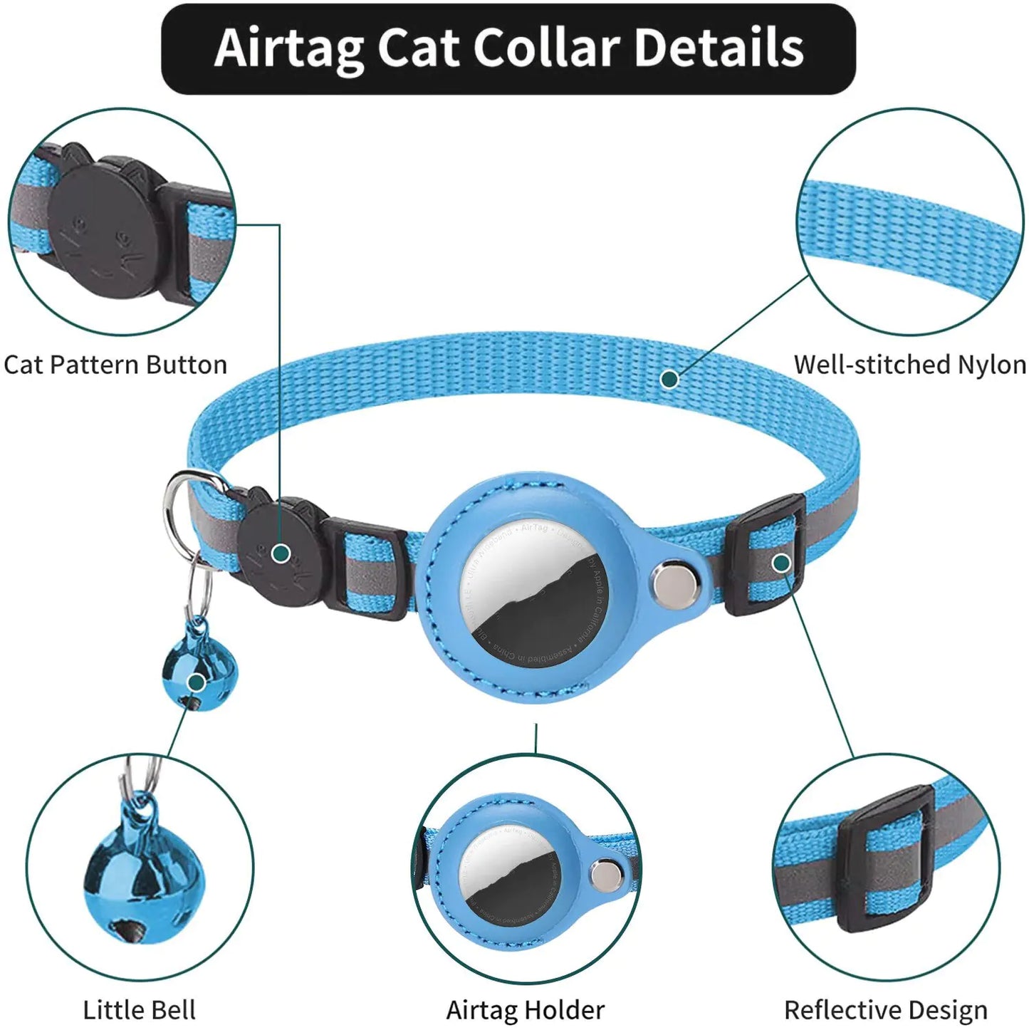 Adjustable Cat Collar for Apple Airtag