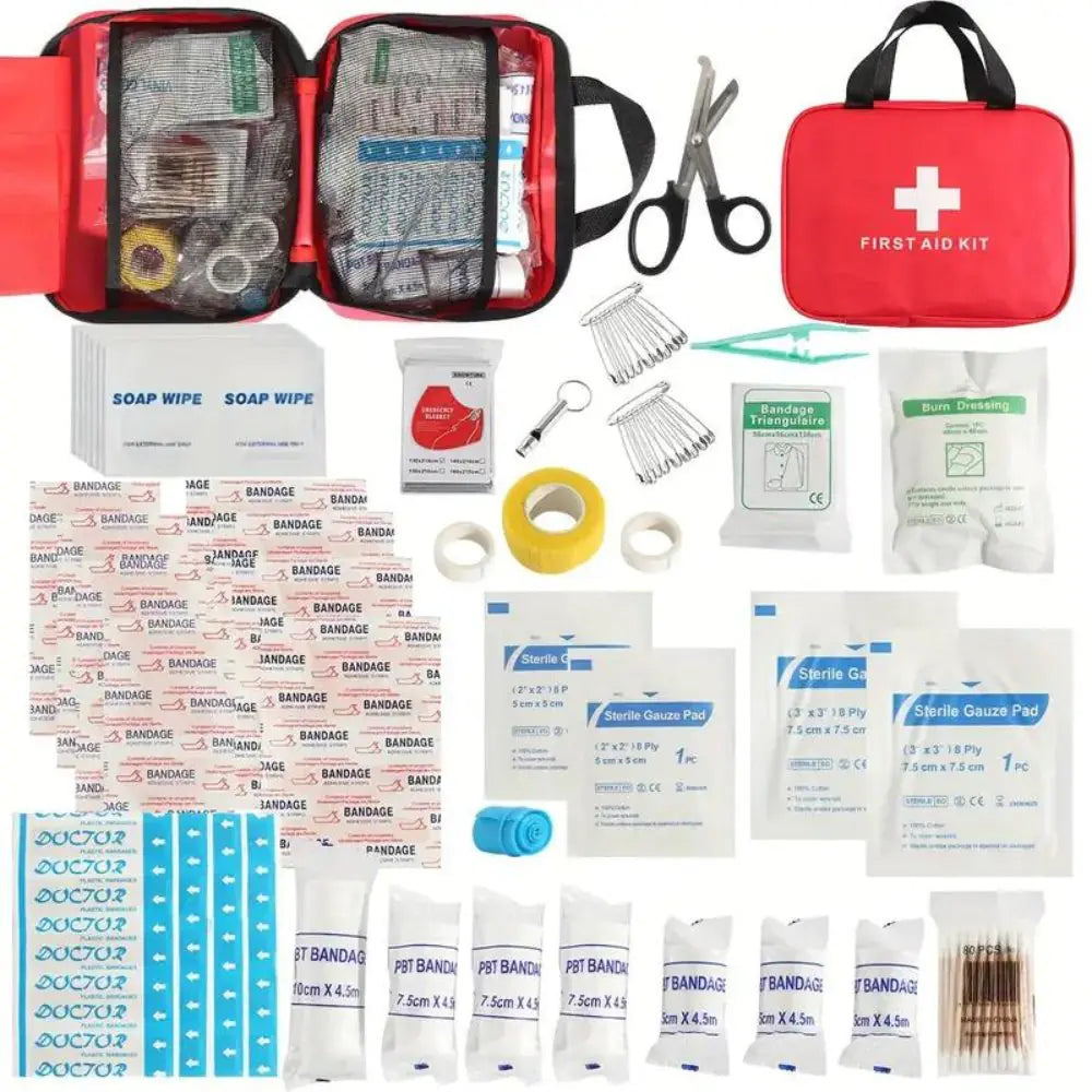 173pcs Large First Aid Kit: Hunting, Hiking, Camping And More!