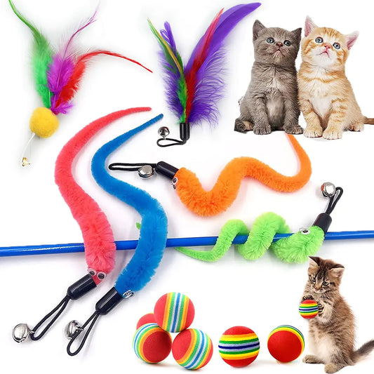 Feather and Ball Cat Toys (5 or 10 Piece)